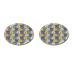 Cute Cat Pattern Cufflinks (oval) by ExtraAwesomeSauce
