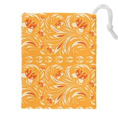 Orange Pattern Drawstring Pouch (4xl) by Eskimos