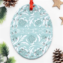 Blue Ornament Oval Filigree Ornament (two Sides) by Eskimos