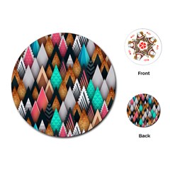 Abstract Triangle Tree Playing Cards Single Design (round) by Dutashop