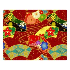 Floral Abstract Double Sided Flano Blanket (large)  by icarusismartdesigns