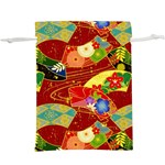 Floral Abstract  Lightweight Drawstring Pouch (XL) Back