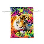 Tiger In The Jungle Lightweight Drawstring Pouch (M) Front