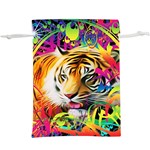 Tiger In The Jungle  Lightweight Drawstring Pouch (XL) Back