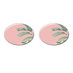 Banana Leaf On Pink Cufflinks (oval) by goljakoff