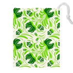 Green leaves Drawstring Pouch (5XL) Front