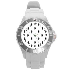 Vampire Hand Motif Graphic Print Pattern Round Plastic Sport Watch (l) by dflcprintsclothing