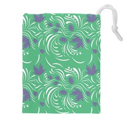 Folk Floral Pattern  Abstract Flowers Print  Seamless Pattern Drawstring Pouch (4xl) by Eskimos