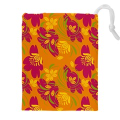 Folk Floral Pattern  Abstract Flowers Print  Seamless Pattern Drawstring Pouch (5xl) by Eskimos