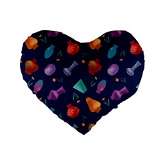05141f08-637d-48fd-b985-cd72ed8157f3 Standard 16  Premium Flano Heart Shape Cushions by SychEva