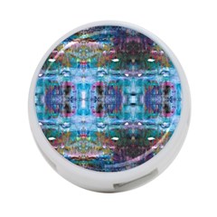 Blue On Turquoise Marbling 4-port Usb Hub (one Side) by kaleidomarblingart
