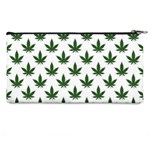 Weed at white, ganja leafs pattern, 420 hemp regular theme Pencil Case Back
