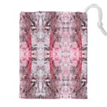 Pink On Grey I Repeats Drawstring Pouch (4XL) Front
