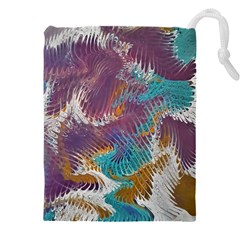 Painted Feathers Drawstring Pouch (5xl) by kaleidomarblingart