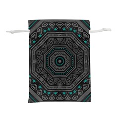 Mandala Vert Noir Pattern Lightweight Drawstring Pouch (s) by alllovelyideas