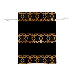Pattern Geometric Gold Black Lightweight Drawstring Pouch (s) by alllovelyideas