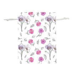 Flowers In One Line Lightweight Drawstring Pouch (l) by SychEva