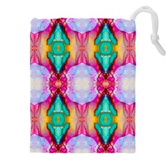 Colorful Abstract Painting E Drawstring Pouch (4xl) by gloriasanchez