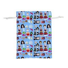 Drawing Collage Blue Lightweight Drawstring Pouch (s) by snowwhitegirl