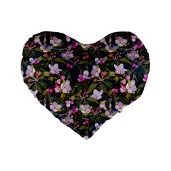 Apple Blossom  Standard 16  Premium Flano Heart Shape Cushions by SychEva