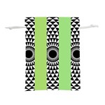  Green Check Pattern, Vertical Mandala Lightweight Drawstring Pouch (L) Back