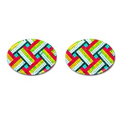 Pop Art Mosaic Cufflinks (oval) by essentialimage365