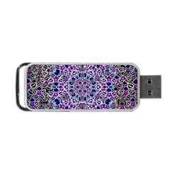 Digital Painting Drawing Of Flower Power Portable Usb Flash (one Side) by pepitasart