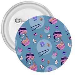 Japanese Ramen Sushi Noodles Rice Bowl Food Pattern 2 3  Buttons by DinzDas
