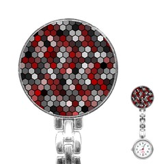 Hexagonal Blocks Pattern, Mixed Colors Stainless Steel Nurses Watch by Casemiro