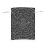 Abstract spirals, spiral abstraction, gray color, graphite Lightweight Drawstring Pouch (M) Back