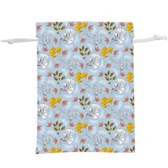 Blue Florals  Lightweight Drawstring Pouch (xl) by designsbymallika