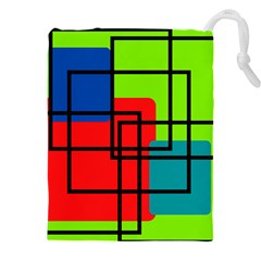 Colorful Rectangle Boxes Drawstring Pouch (5xl) by Magicworlddreamarts1