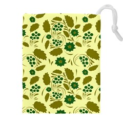 Folk Flowers Art Pattern Floral  Drawstring Pouch (5xl) by Eskimos