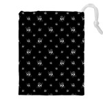 Black And White Funny Monster Print Pattern Drawstring Pouch (4XL) Front