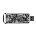 Grey And White Grunge Camouflage Abstract Print Portable USB Flash (One Side) Front