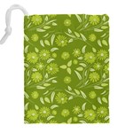 Folk flowers art pattern  Drawstring Pouch (4XL) Back
