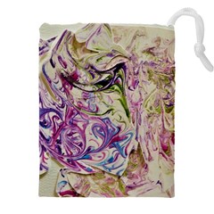 Abstract Swirls Iv Drawstring Pouch (5xl) by kaleidomarblingart