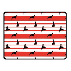 Doberman Dogs On Lines Fleece Blanket (small) by SychEva