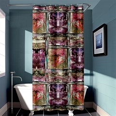 Collage Repeats  Shower Curtain 36  X 72  (stall)  by kaleidomarblingart