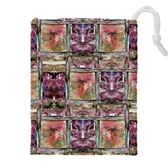Collage Repeats  Drawstring Pouch (4xl) by kaleidomarblingart