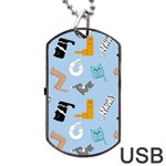 Unusual And Funny Tetris Cats Dog Tag USB Flash (Two Sides) Front
