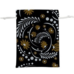 Folk Flowers Pattern  Lightweight Drawstring Pouch (xl) by Eskimos