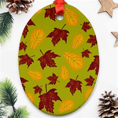 Golden Autumn Oval Ornament (two Sides) by Daria3107
