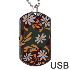 Folk Flowers Pattern Floral Surface Design Dog Tag Usb Flash (one Side) by Eskimos