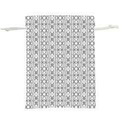 Modern Tribal Black And White Ornate Stripes  Lightweight Drawstring Pouch (xl) by dflcprintsclothing