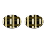 Art-stripes-pattern-design-lines Cufflinks (Oval) Front(Pair)