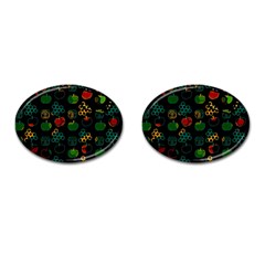 Apples Honey Honeycombs Pattern Cufflinks (oval) by Sapixe