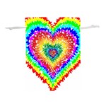 Tie Dye Heart Colorful Prismatic Lightweight Drawstring Pouch (L) Front