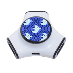 Ghost Pattern 3-port Usb Hub by NerdySparkleGoth