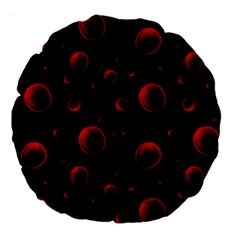 Red Drops On Black Large 18  Premium Round Cushions by SychEva
